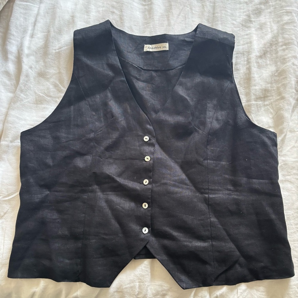 Black Button-Up Vest